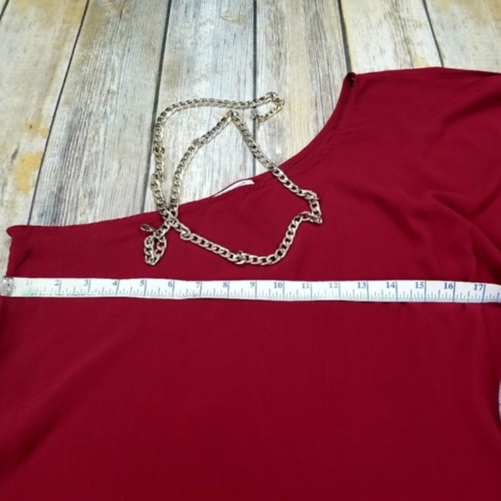 Solemio Wine One Shoulder Minidress One Shoulder - Picture 5 of 5